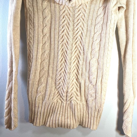 BCBG Maxazria Women's Cowl Neck Cable Knit Sweater Wool Blend L/S Cardig… - Picture 7 of 12